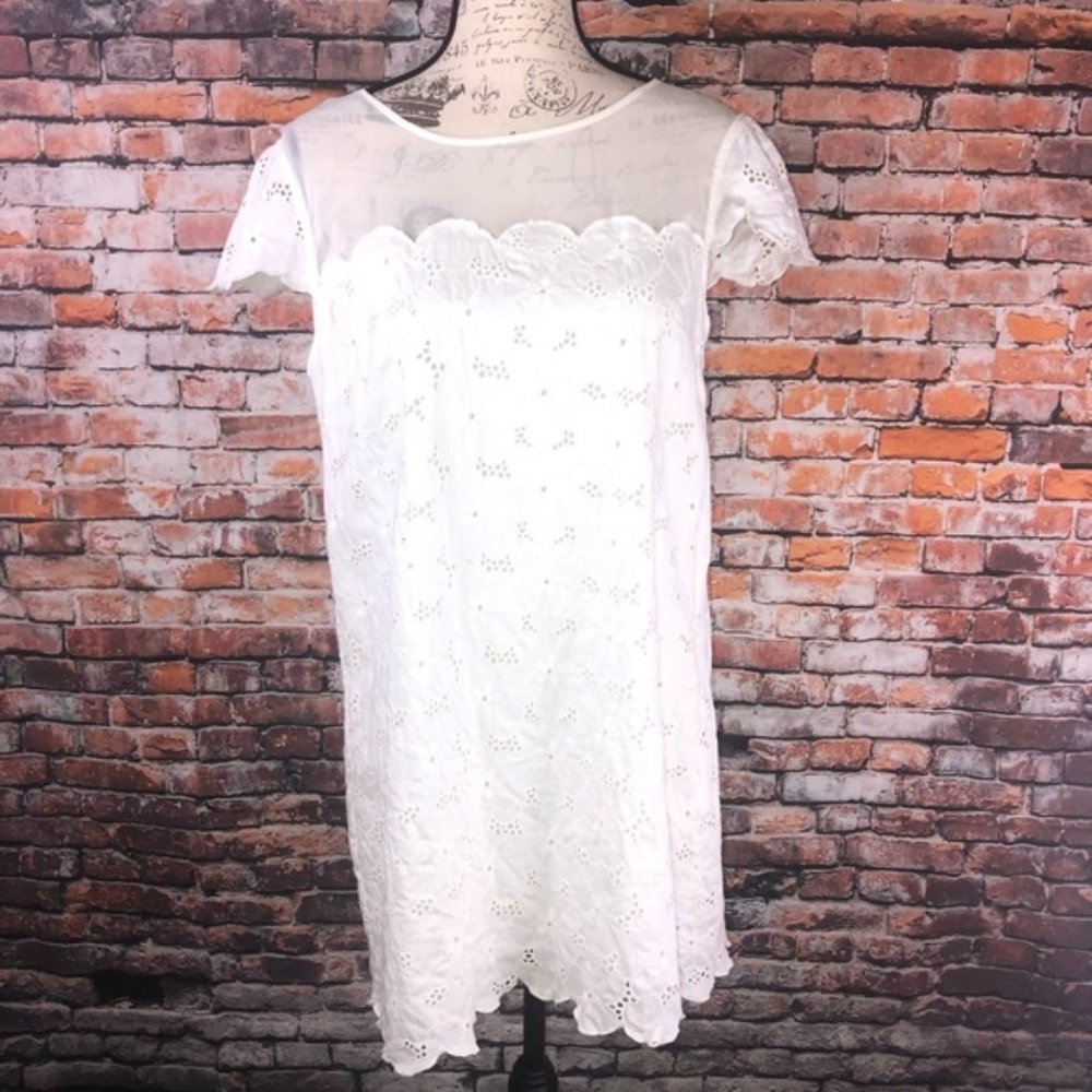 Free People scallop hem cap sleeve baby doll dress